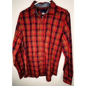 Men's Plaid Flannel Button-Up Shirt - Size Medium - Long Sleeve- Simply Styled